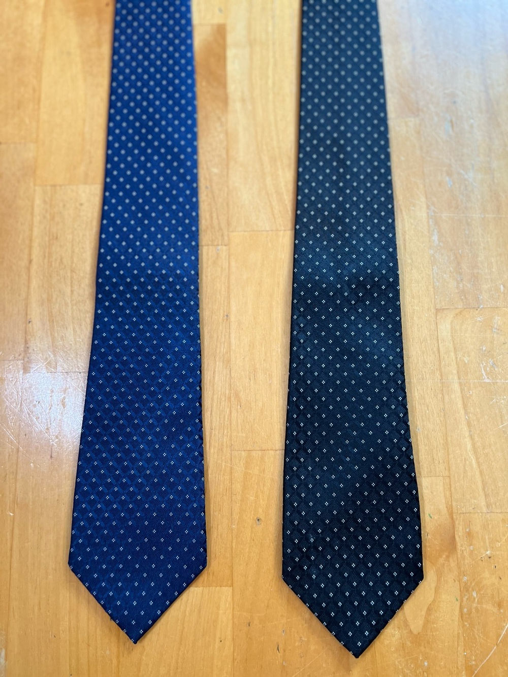 Marc Anthony Tie Lot of 2 Navy Blue Geometric Pattern Men’s Neck Ties